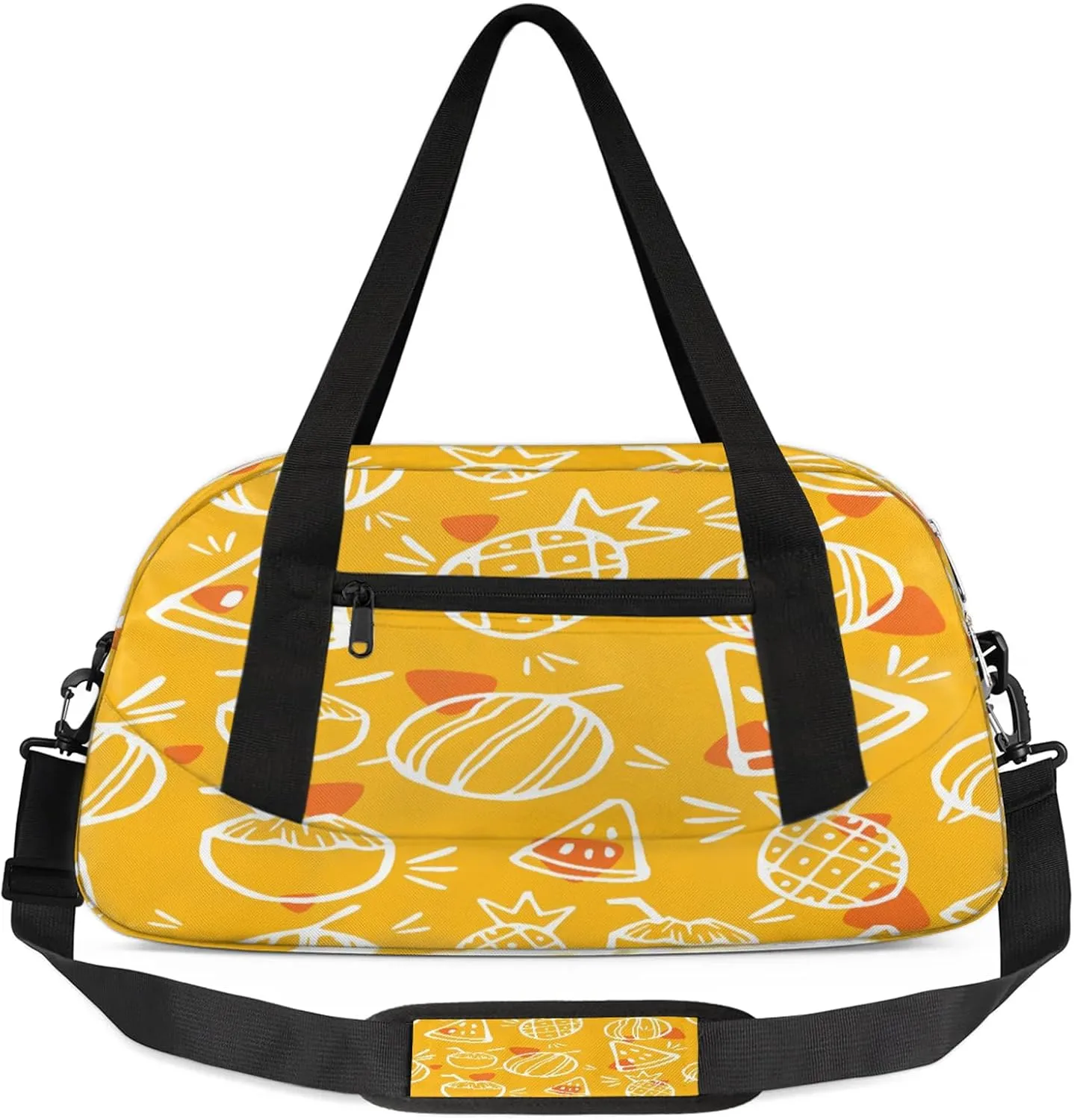 Watercolor Watermelon Fruit Pattern Kids Duffel Bag Lightweight Waterproof Sports Gym Bag with Front Zipper Pocket Foldable Weekender Overnight Bag for School Practice Gymnastic Ballet