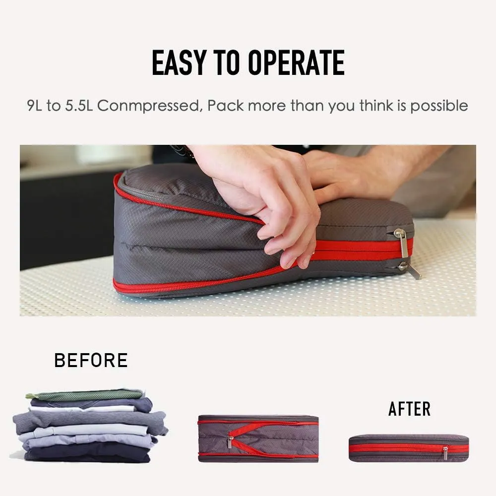 Waterproof Compression Packing Cubes,Travel Packing organizers for Carry on Luggage,Backpacking, Suitcases