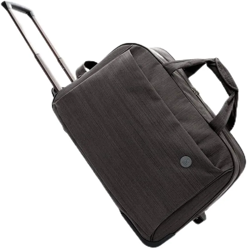 Waterproof Rolling Duffel Bag Wheeled Business Carry on Luggage, Soft Rolling Tote Travel Bag Suitcases on Wheels, Overnight Weekender Bags for Man (Color : Brown, Size : Large)