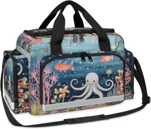 Waterproof Tactical Duffle Bag 25" Carry On Bag for EMT Tear-Resistant Gym Bag with Multi-Pocket & OSHA Reflective Travel Bags for Men Women Fish Ocean Animal