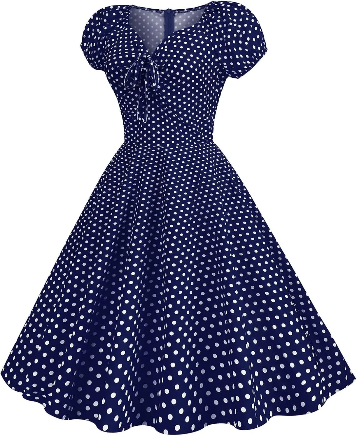Wedding Guest Dresses for Women Vintage Short Sleeve Polka Audrey 1950s Retro Cocktail Dress Hepburn Prom Party Dress