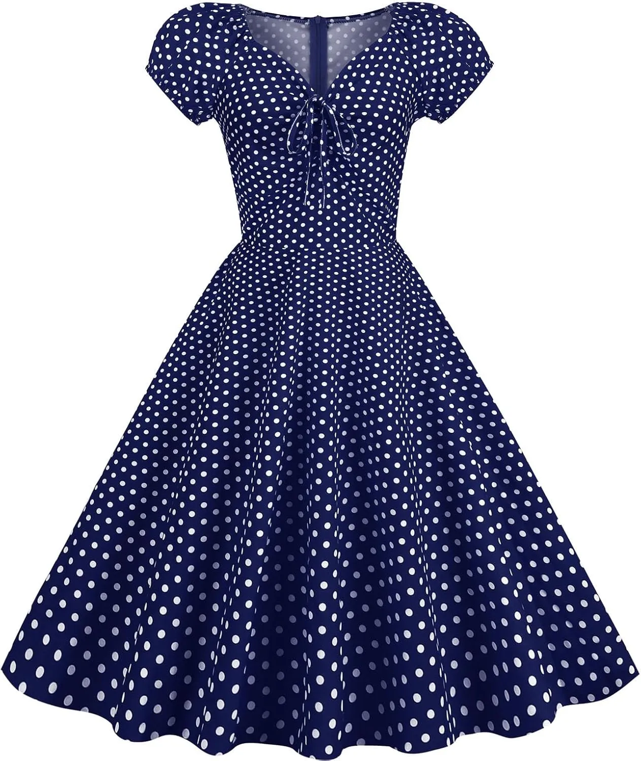 Wedding Guest Dresses for Women Vintage Short Sleeve Polka Audrey 1950s Retro Cocktail Dress Hepburn Prom Party Dress