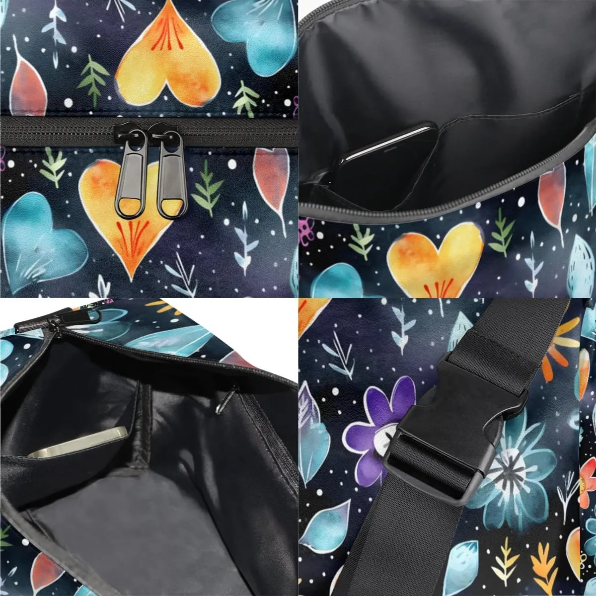 Weekend Bag Abstract Colorful Exquisite Prints Lightweight Carry On Duffel Bag Waterproof Gym Bag Pu Leather Duffle Bag for Workout Travel Sport