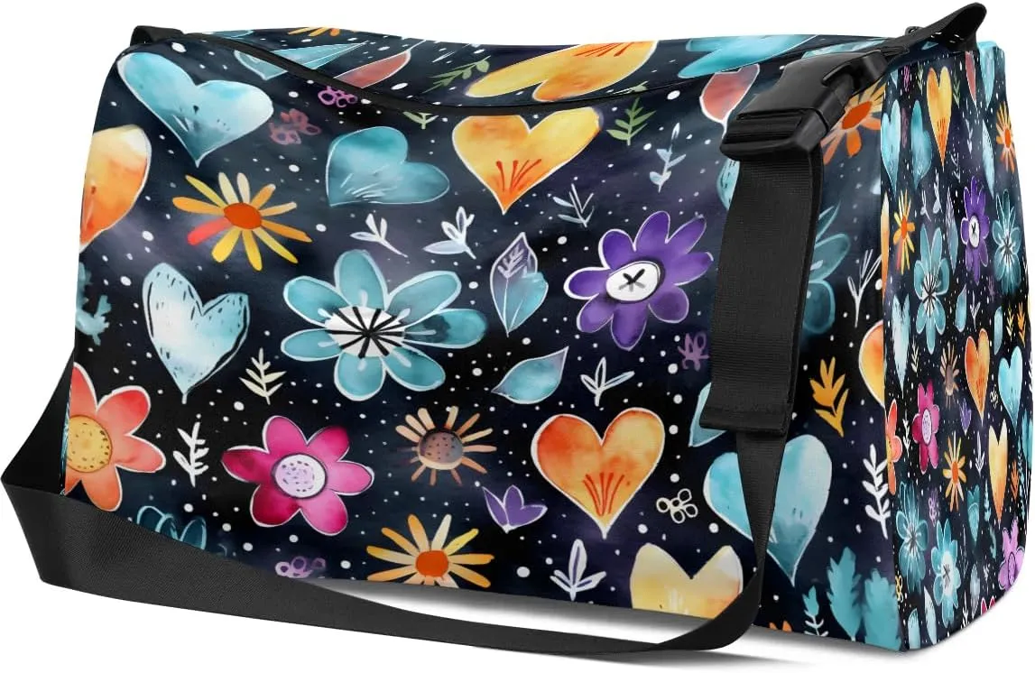 Weekend Bag Abstract Colorful Exquisite Prints Lightweight Carry On Duffel Bag Waterproof Gym Bag Pu Leather Duffle Bag for Workout Travel Sport