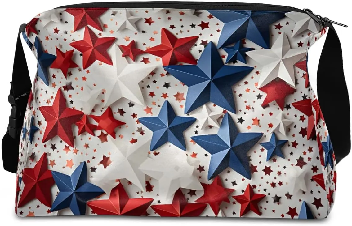 Weekend Bag America Patriotic Patterns Lightweight Carry On Duffel Bag Waterproof Gym Bag Pu Leather Duffle Bag for Workout Travel Sport