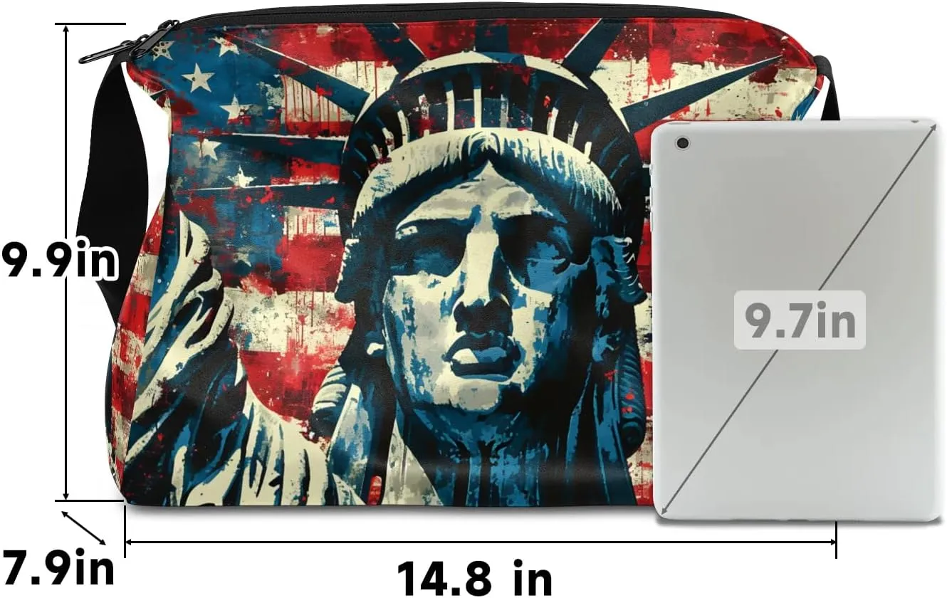 Weekend Bag America Statue of Liberty Lightweight Carry On Duffel Bag Waterproof Gym Bag Pu Leather Duffle Bag for Workout Travel Sport