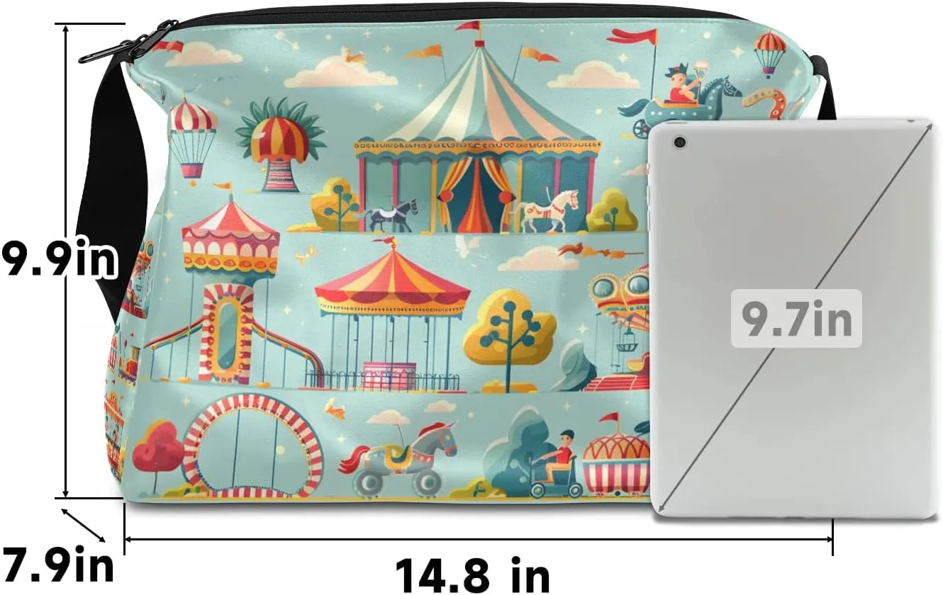 Weekend Bag Amusement Park Cute Lightweight Carry On Duffel Bag Waterproof Gym Bag Pu Leather Duffle Bag for Workout Travel Sport