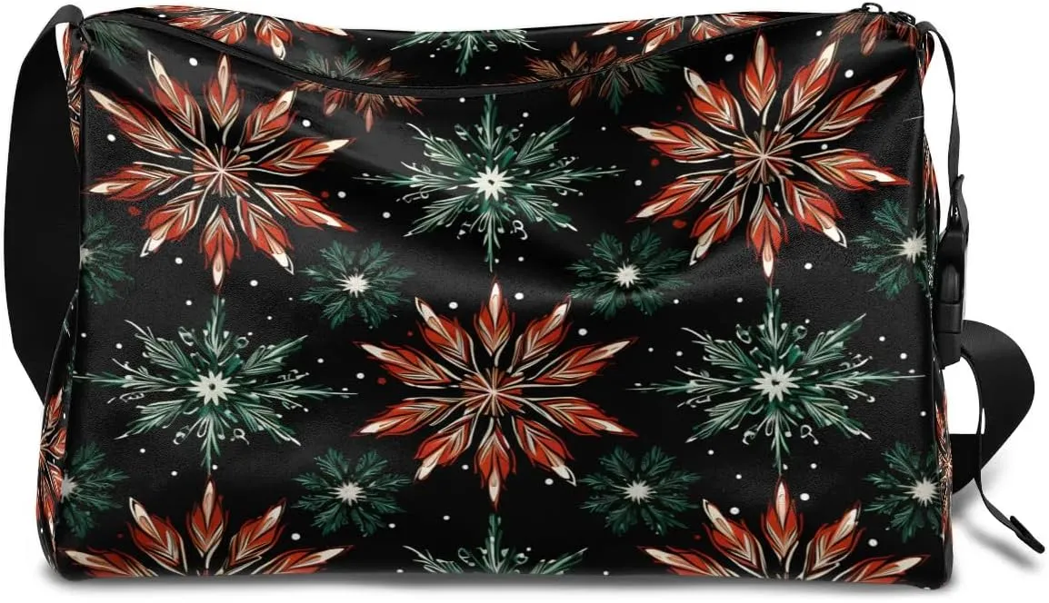Weekend Bag Creative Art Flower Printing Lightweight Carry On Duffel Bag Waterproof Gym Bag Pu Leather Duffle Bag for Workout Travel Sport