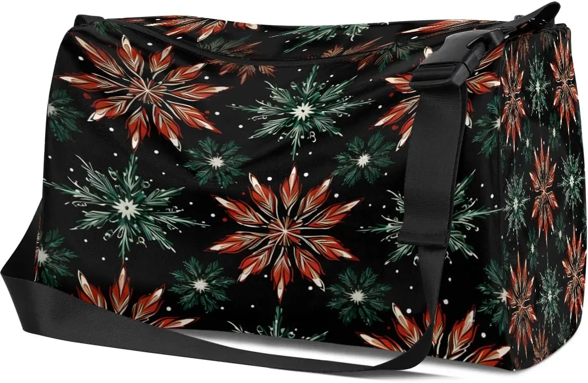 Weekend Bag Creative Art Flower Printing Lightweight Carry On Duffel Bag Waterproof Gym Bag Pu Leather Duffle Bag for Workout Travel Sport