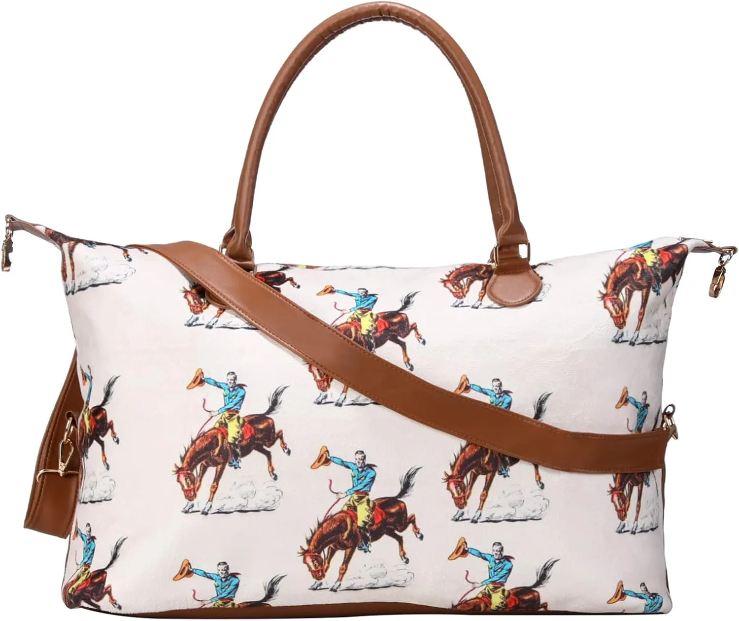 Weekender Bag Duffle Bag For Women Large Travel Tote Bag Overnight Weekend Bags With Shoulder Strap Cow Leopard Atzec…