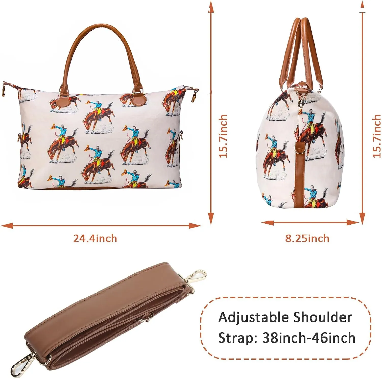 Weekender Bag Duffle Bag For Women Large Travel Tote Bag Overnight Weekend Bags With Shoulder Strap Cow Leopard Atzec…