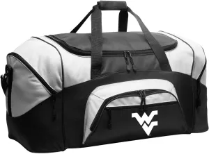 West Virginia University Duffel Bag LARGE WVU Suitcase or Gym Sports Gear Bag (Black)