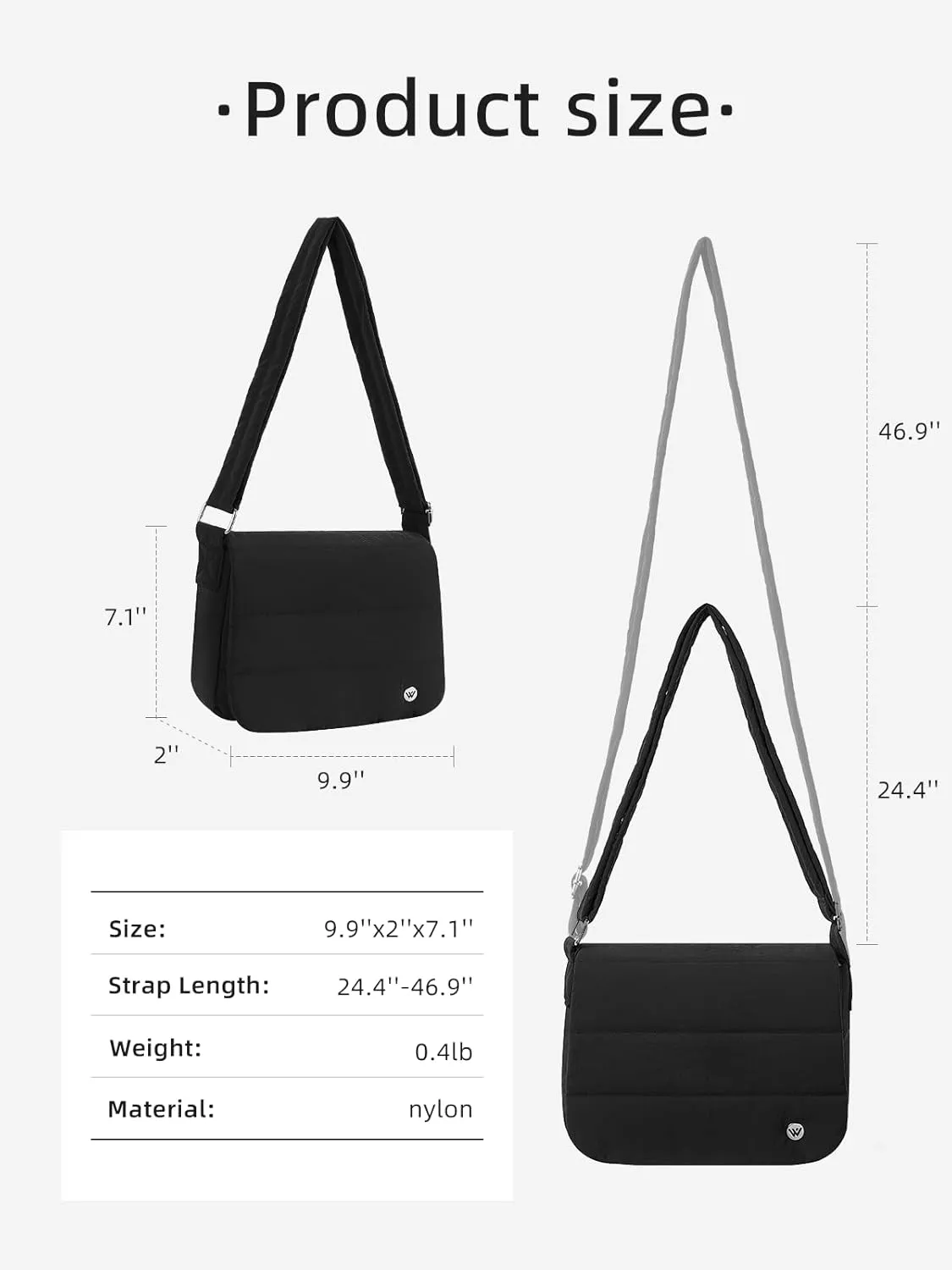 WESTBRONCO Small Crossbody Bags for Women Nylon with Adjustable Strap, Mini Crossbody Purse, Shoulder Bag Traveling Workout