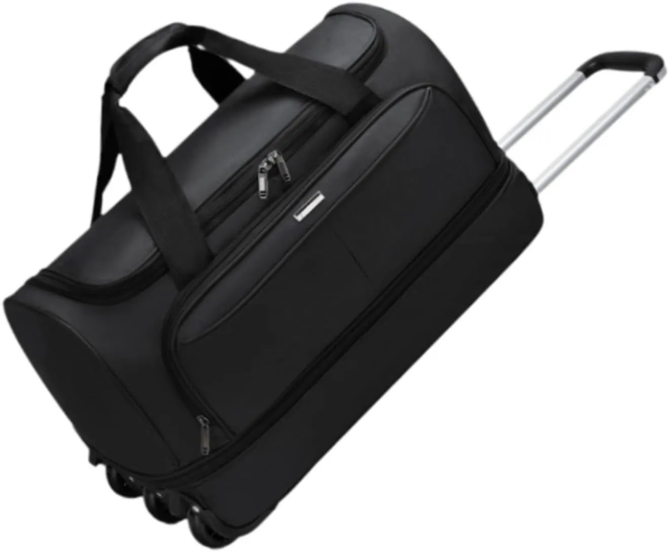 Wheeled Duffel Bag Suitcase Carrier Heavy Duty Rolling Garment Bag Trolley Bag for Picnic Traveling Outdoor Men Business Trip, black, M