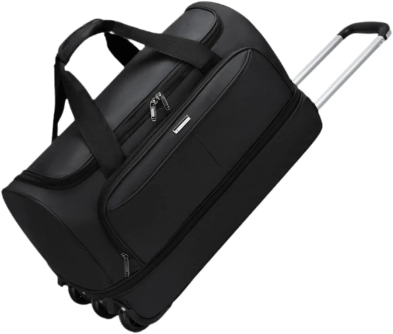 Wheeled Duffel Bag Suitcase Carrier Heavy Duty Rolling Garment Bag Trolley Bag for Picnic Traveling Outdoor Men Business Trip, black, M