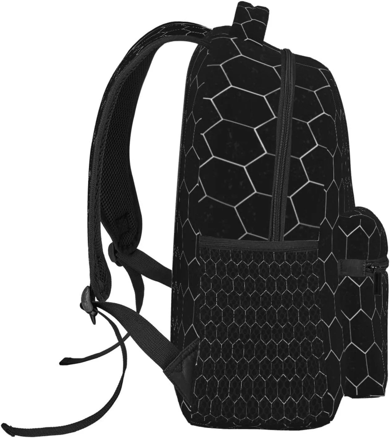 White Hexagonal Backpack for Men Women, Travel Laptop Backpack Computer Bag Daypack for Business Work Weekender