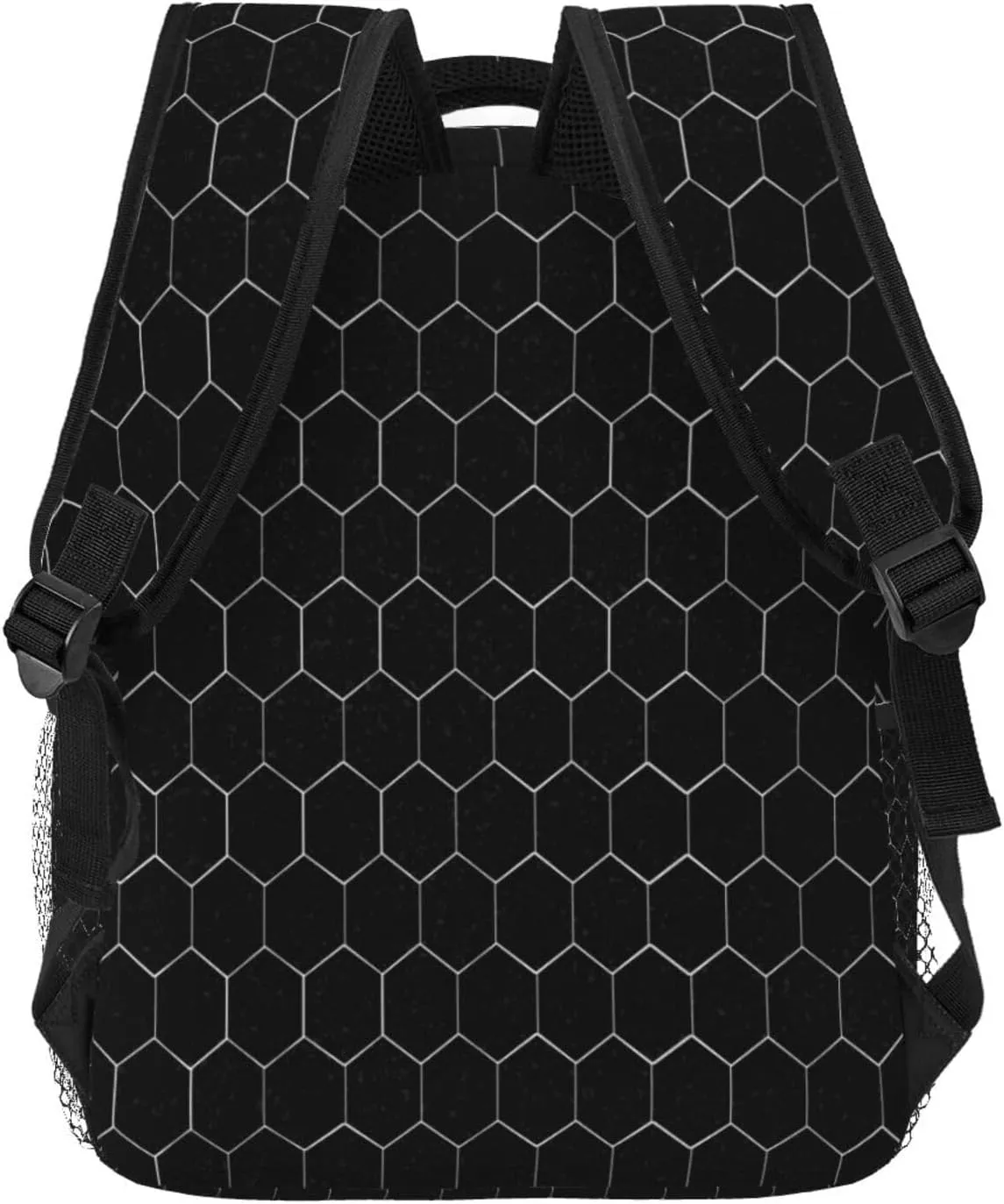 White Hexagonal Backpack for Men Women, Travel Laptop Backpack Computer Bag Daypack for Business Work Weekender