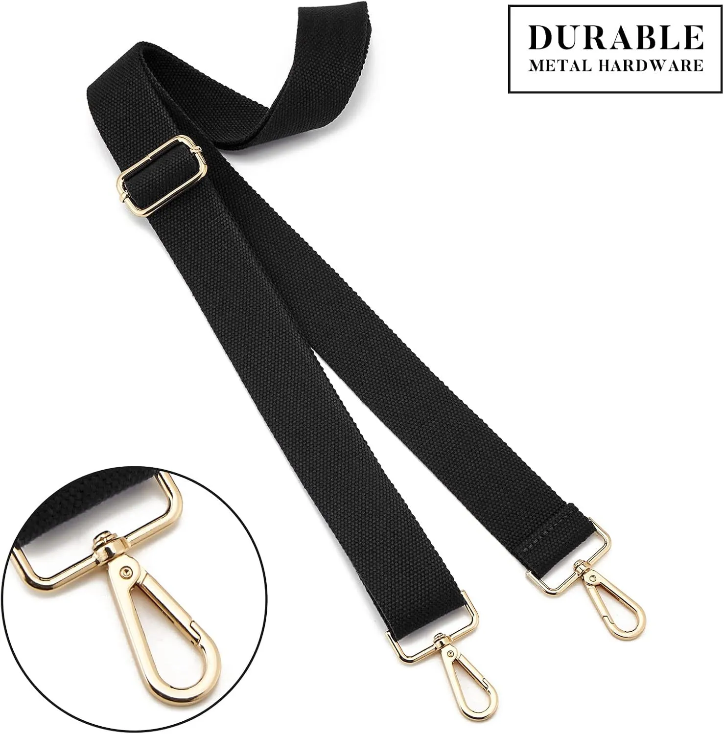 Wide Purse Straps Replacement Adjustable Crossbody Gold Hardware Canvas Shoulder Strap For Women