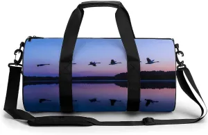 Wild Geese On A Blue Evening Gym Bag Lightweight Carry On Duffel Bag Athletic Sports Travel Bag Weekender Bag for Men Women
