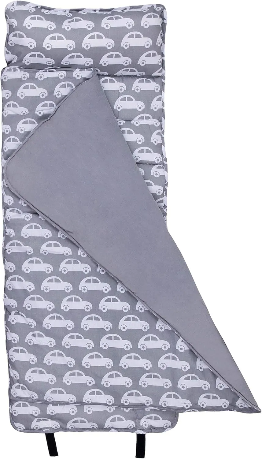Wildkin Kids Original Nap Mat – Cozy Kids Sleep Mat with Pillow, Ideal for School & Travel - Cars