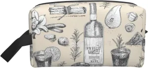 Wine and Winemaking Winery Grape Field Print Storage Bags Travel Cosmetic Organizer Bag Large Capacity Zippered Storage Pouch