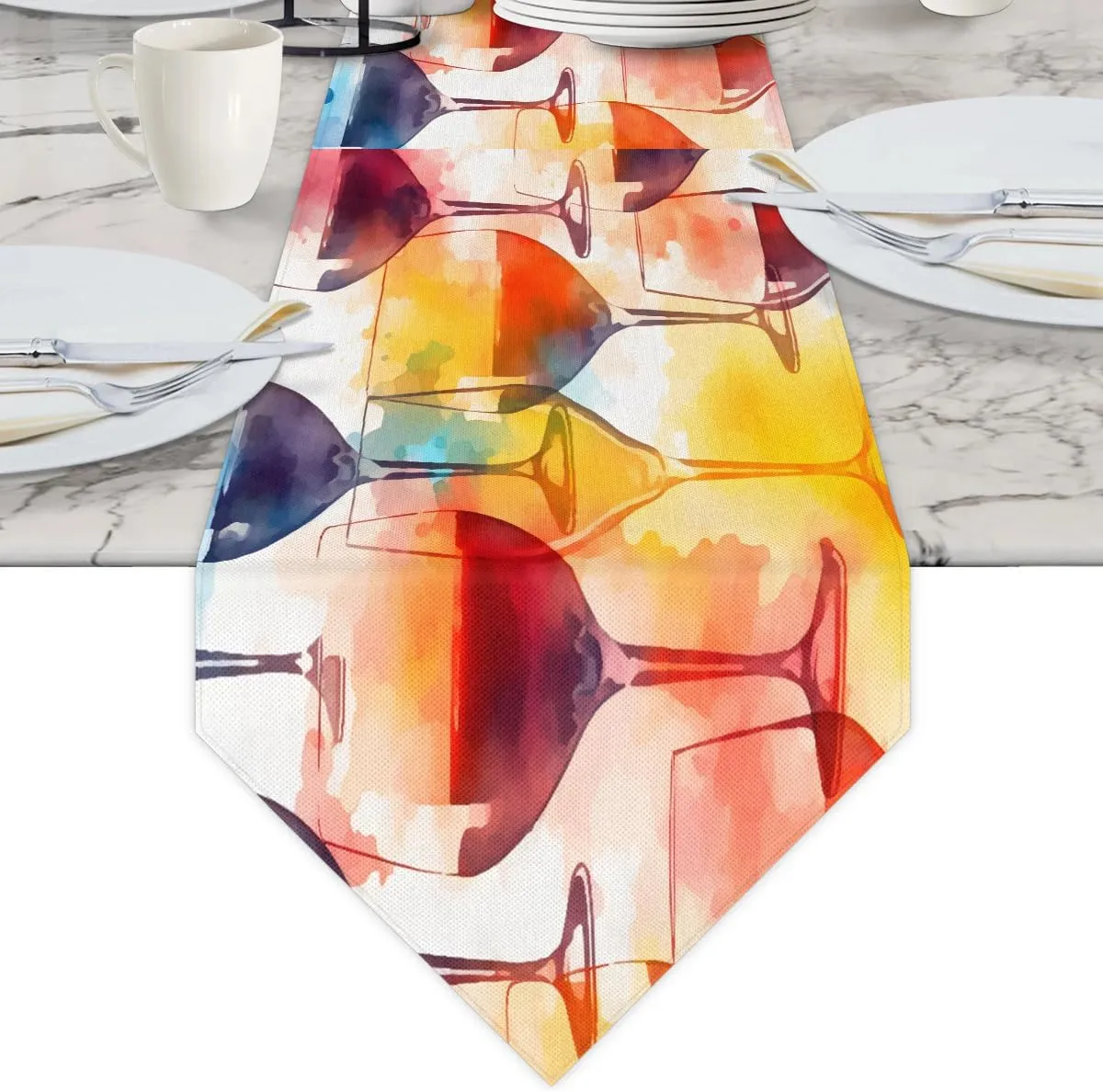 Wine Glass Watercolor Briefcases for Men Crossbody Bags Laptop Carrying Case Messenger Bag for 15" Laptops and Under
