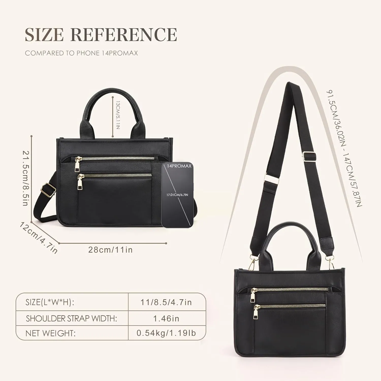 WJCD Women's Tote Handbags Stylish Vegan Leather Handheld Purse for Women Plaid Striped Adjustable Strap Durable Lightweight