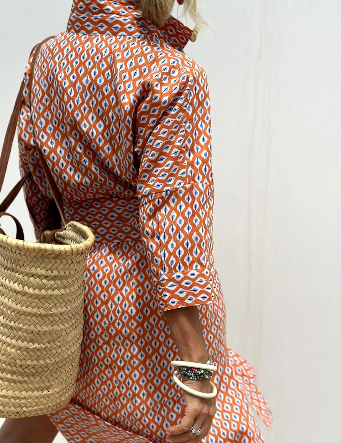 Women Button Down Striped Shirt Maxi Dress Casual Lapel 3/4 Sleeve Belted Loose Cotton Vacation Long Dresses