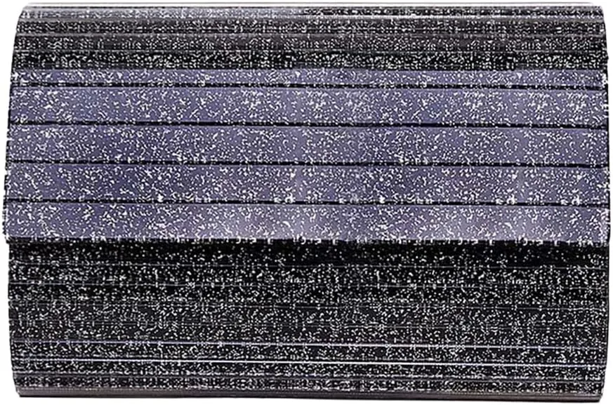 Women Envelope Chic Acrylic Stripe Evening Bag Party Crossbody Shoulder Bags Marble Clutch Purse