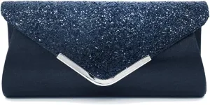 Women Envelope Clutch Bag Sequins Evening Bag Shiny Handbag with Detachable Chain Bridal Wedding Purse