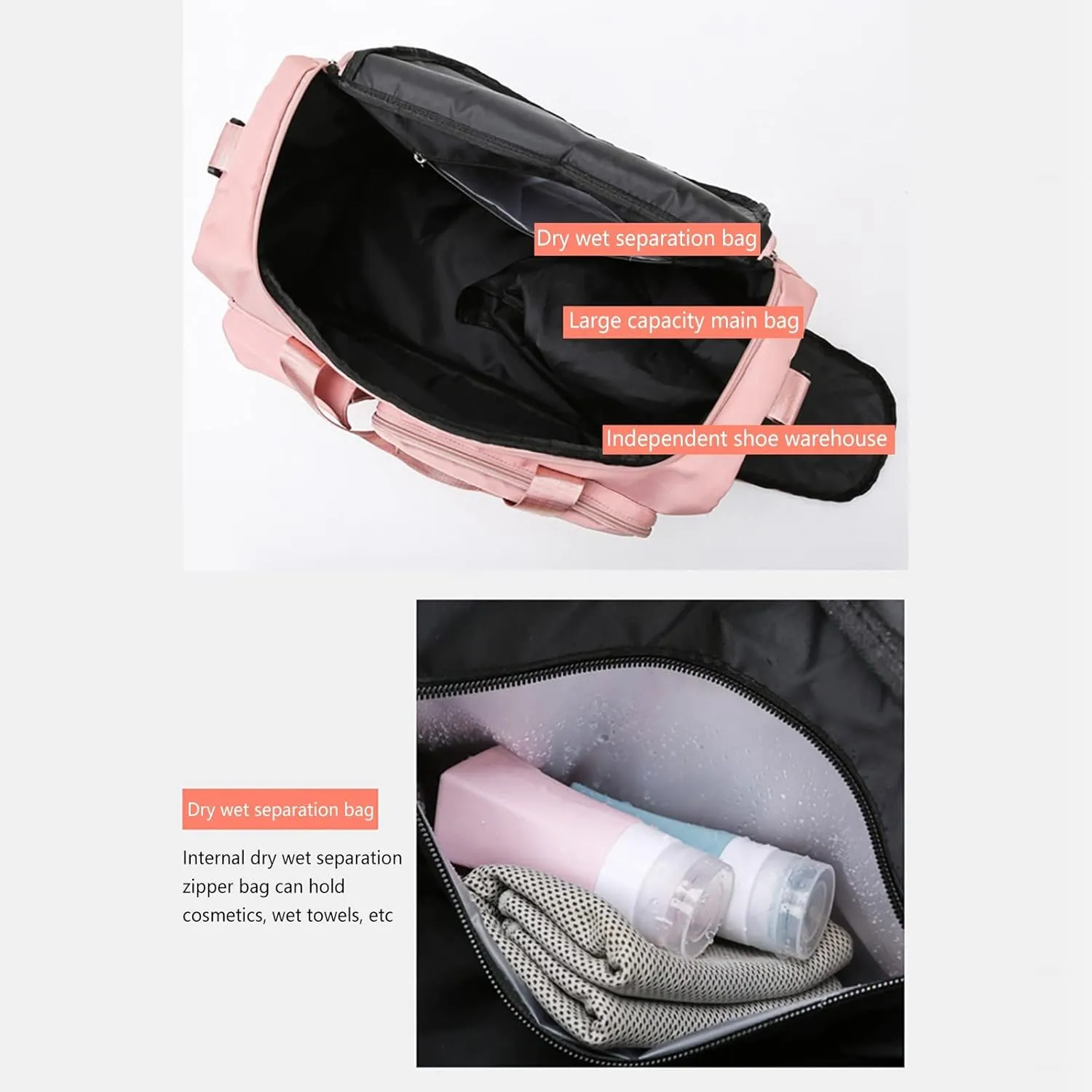 Women Gym Bag with Shoes Compartment,28L Travel Duffel Bags,Weekender Bag for Workout Sports Yoga Travel