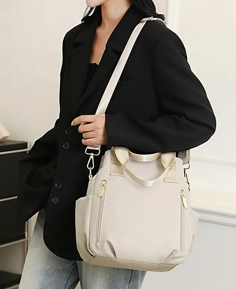 Women Large Canvas Tote Bags Nylon Multi Compartment Top-handle Handbags Waterproof Crossbogy Bags Totes Purse