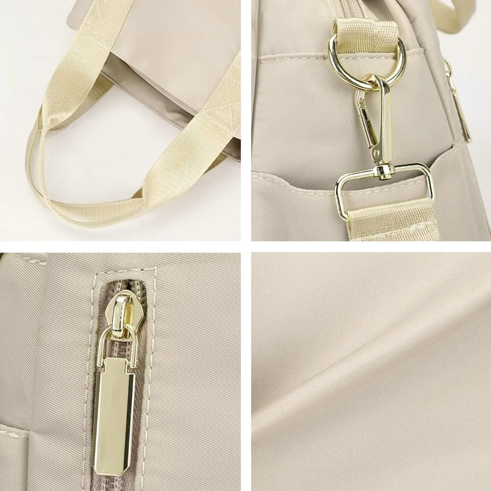 Women Large Canvas Tote Bags Nylon Multi Compartment Top-handle Handbags Waterproof Crossbogy Bags Totes Purse