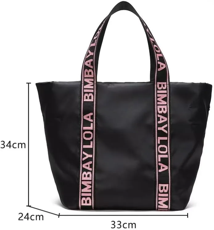 Women Men Universal Nylon Tote Bag Plain Shoulder Bag Crossbody Bag Work Gift Travel Daily Travel