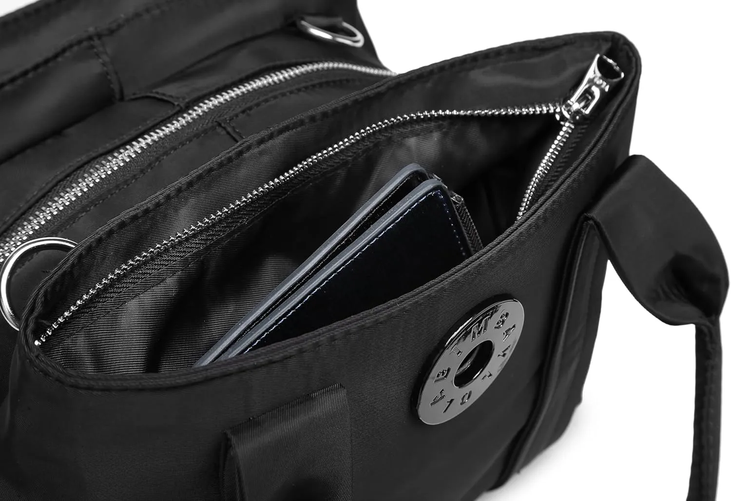 Women Men Universal Nylon Tote Bag Plain Shoulder Bag Crossbody Bag Work Gift Travel Daily Travel