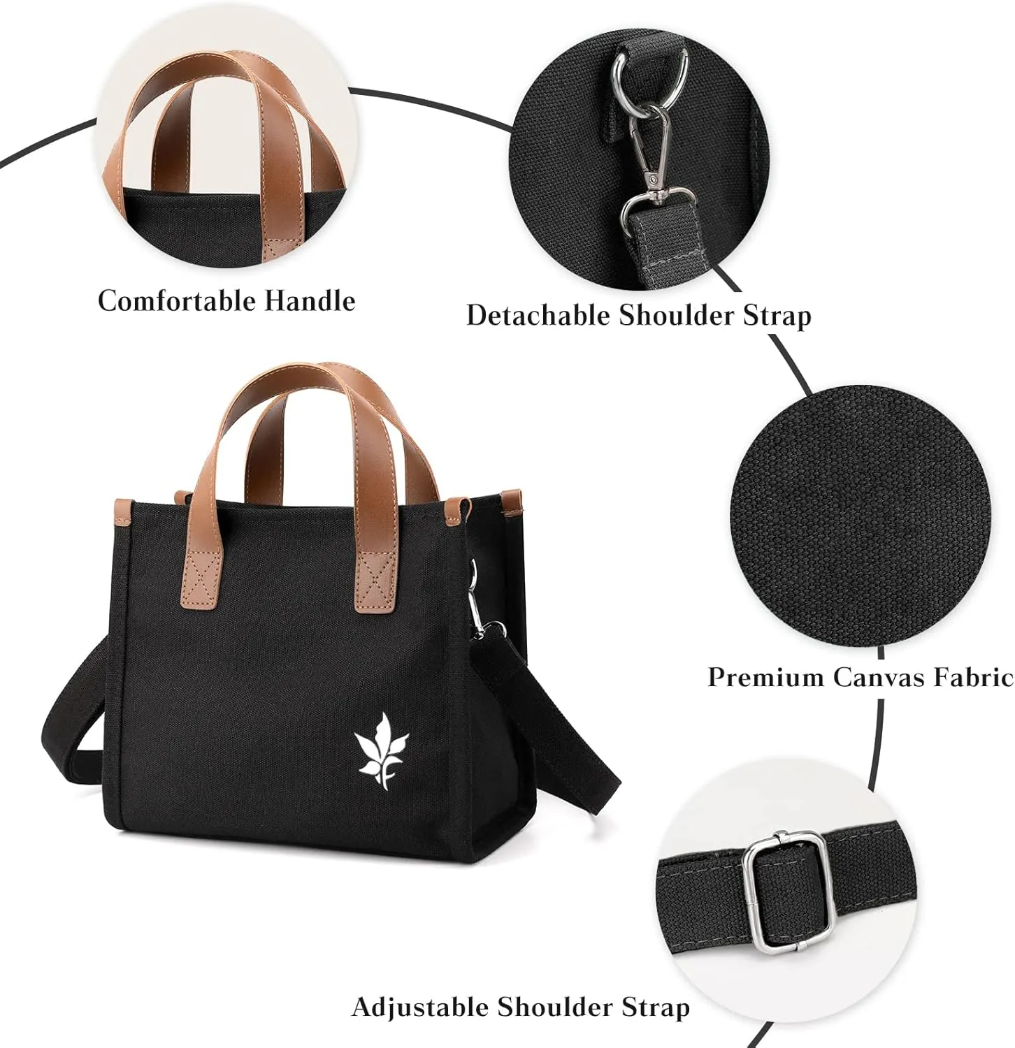 Women Shoulder Bag Canvas Handbag Crossbody Bag Multifunctional Top Handle Bag Casual