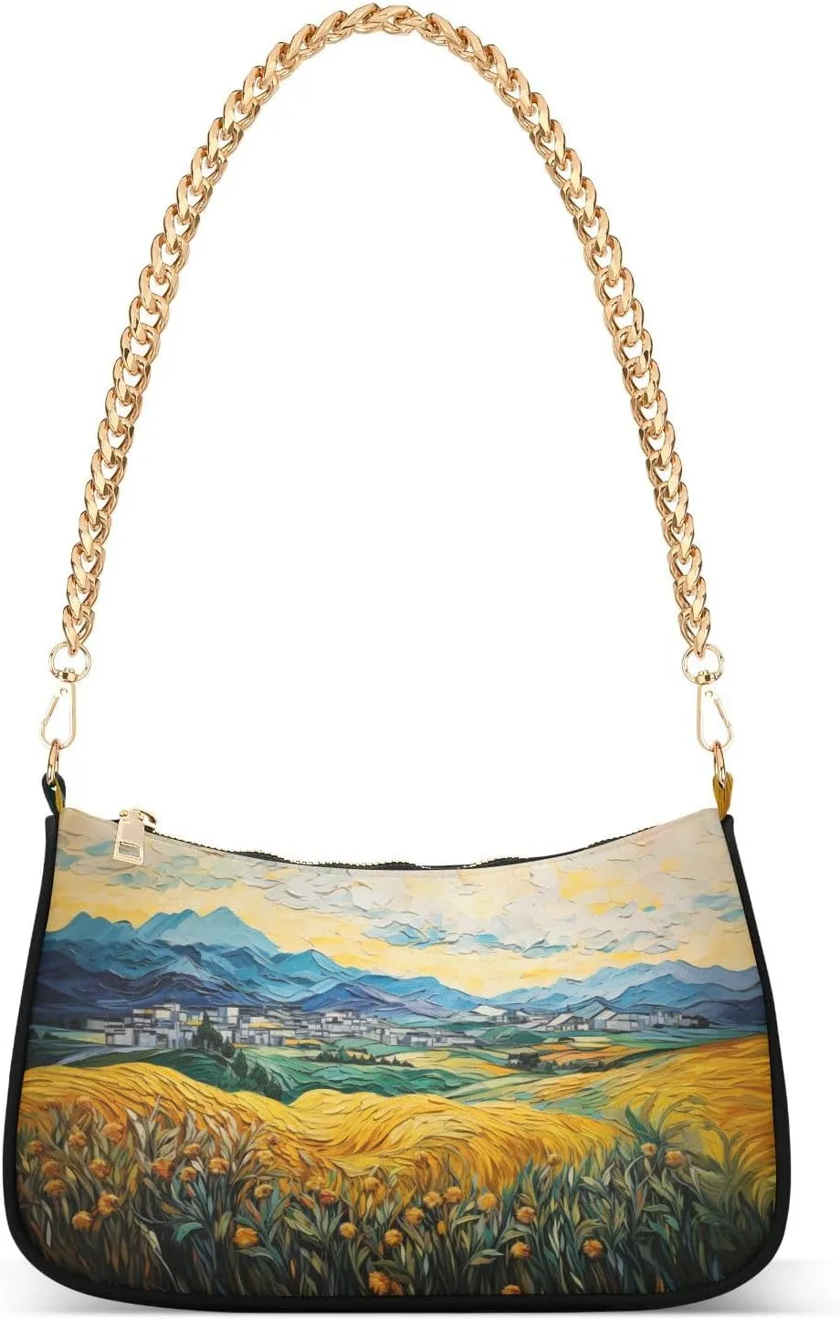 Women Shoulder Bag Mountain and Grassland Painting Lightweight Clutch Handbags Casual Tote Handbags