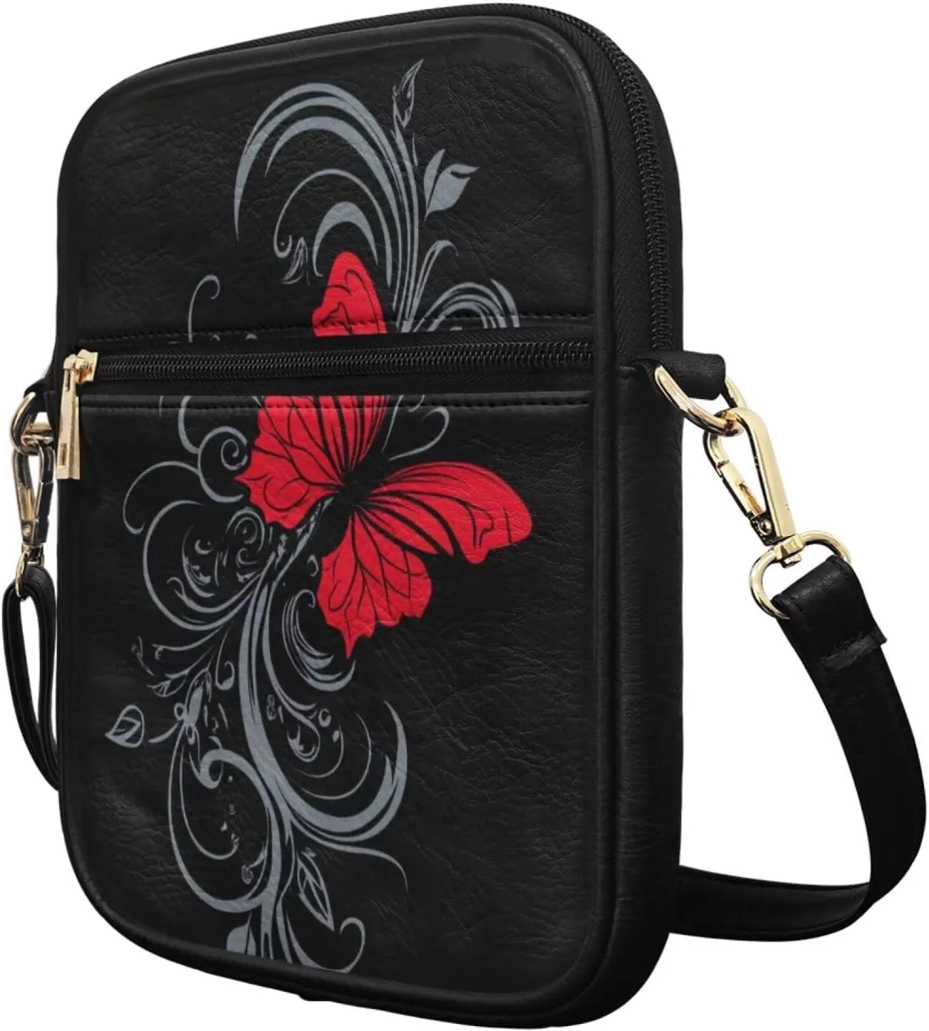 Women Small Crossbody Bags Trendy Messenger Bag Phone Purses Leather Shoulder Bag Multi Pocket Handbags
