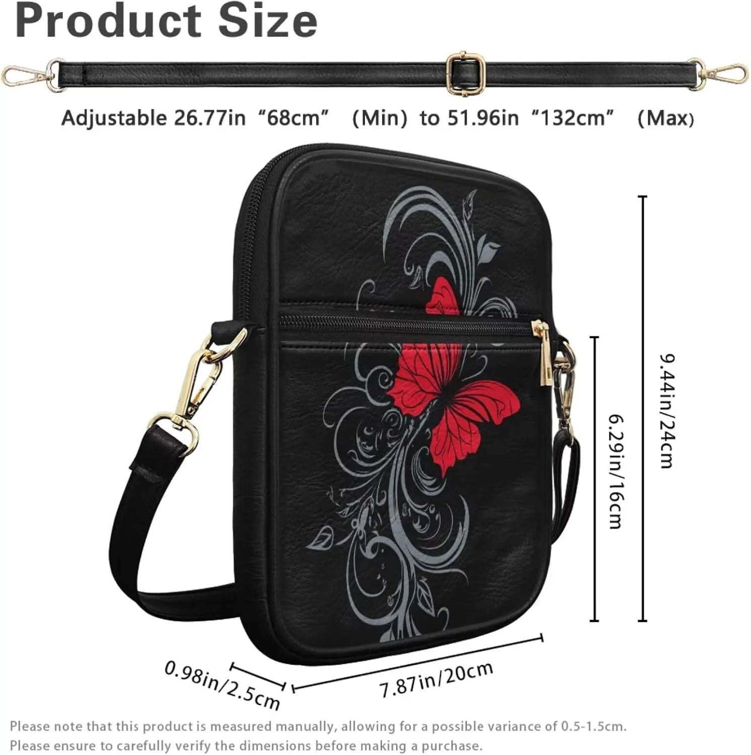 Women Small Crossbody Bags Trendy Messenger Bag Phone Purses Leather Shoulder Bag Multi Pocket Handbags