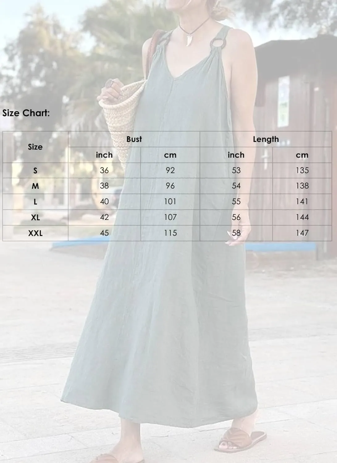 Women's 2025 Summer Elegant V-Neck Sleeveless Maxi Dresses Baggy Plain Loose Silhouette Causal Beach Outing Shift Dress
