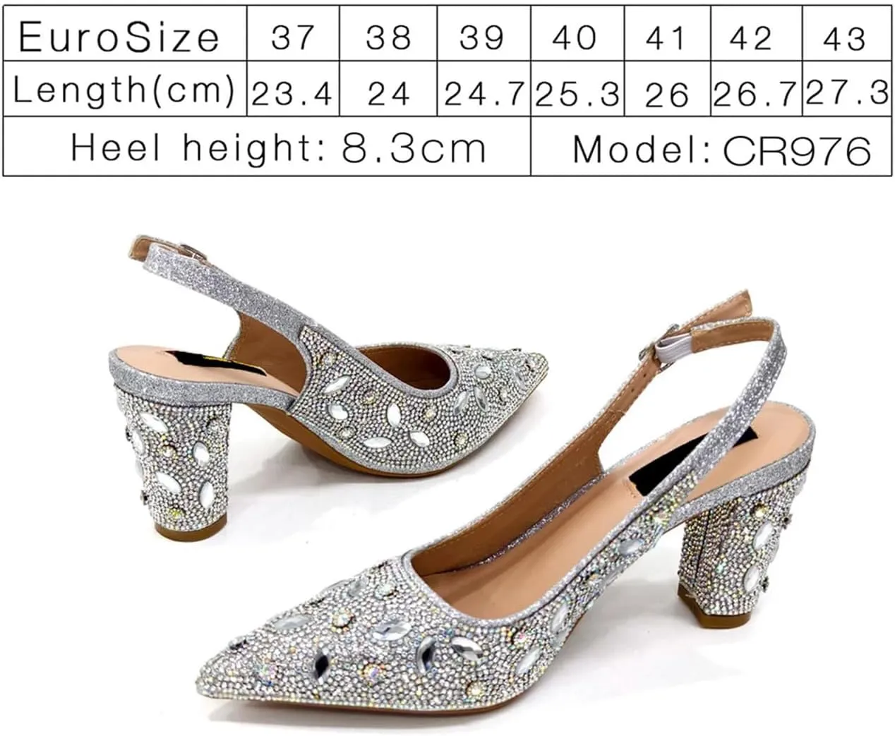 Women’s African Themed Sparkly Wedding Shoes and Purse Combo Crystal Embellished Heels for Formal