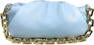 Women's Clutch Purse Bag | Cloud-Shaped Dumpling Chain Pouch | Ruched Chain Link Shoulder Handbag