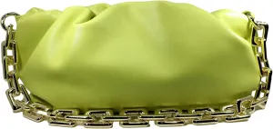 Women's Clutch Purse Bag | Cloud-Shaped Dumpling Chain Pouch | Ruched Chain Link Shoulder Handbag