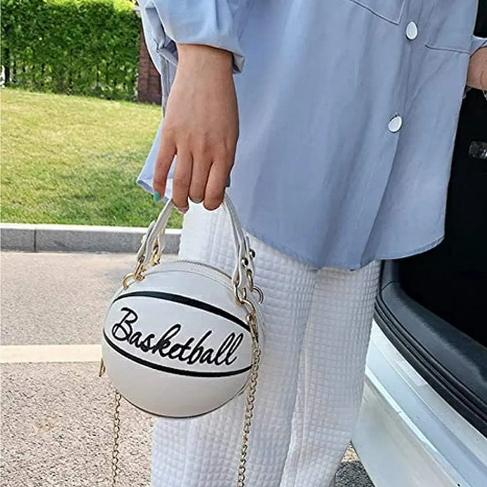 Women's Crossbody Bag Handle Tote Messenger Shoulder Bags Ball Shape PU Leather Round Handbags for Women