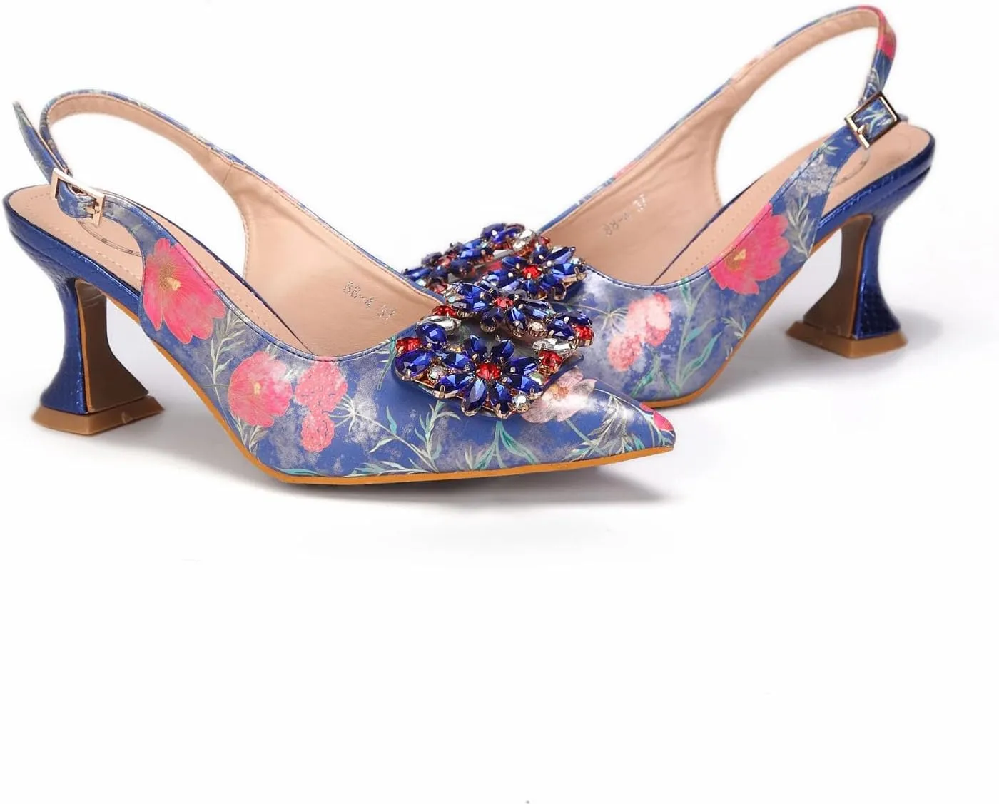 Women’s Designer Rhinestone Embellished Party Shoes and Purse Combo Comfortable Heels for Formal and Weddings