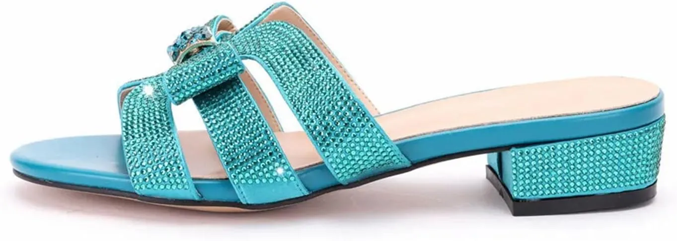 Womens Elegant Rhinestone Embellished Party Shoes and Matching Purse Set Comfortable High Heels for Special Occasions
