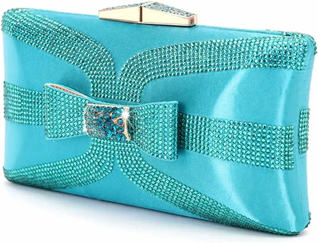 Womens Elegant Rhinestone Embellished Party Shoes and Matching Purse Set Comfortable High Heels for Special Occasions