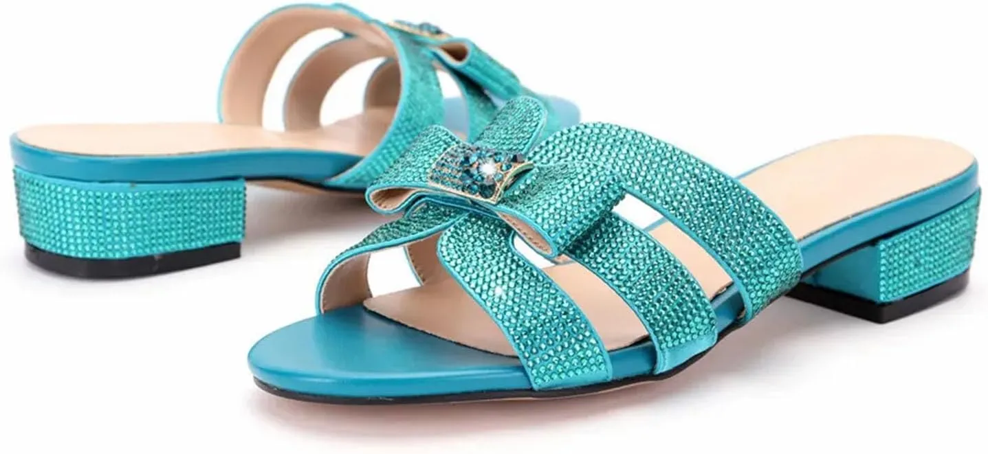 Womens Elegant Rhinestone Embellished Party Shoes and Matching Purse Set Comfortable High Heels for Special Occasions
