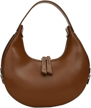 Women's Fashion Crescent Zipper Adjustable Backstrap Shoulder Bag Popular Leather Minimalist Texture Handbag