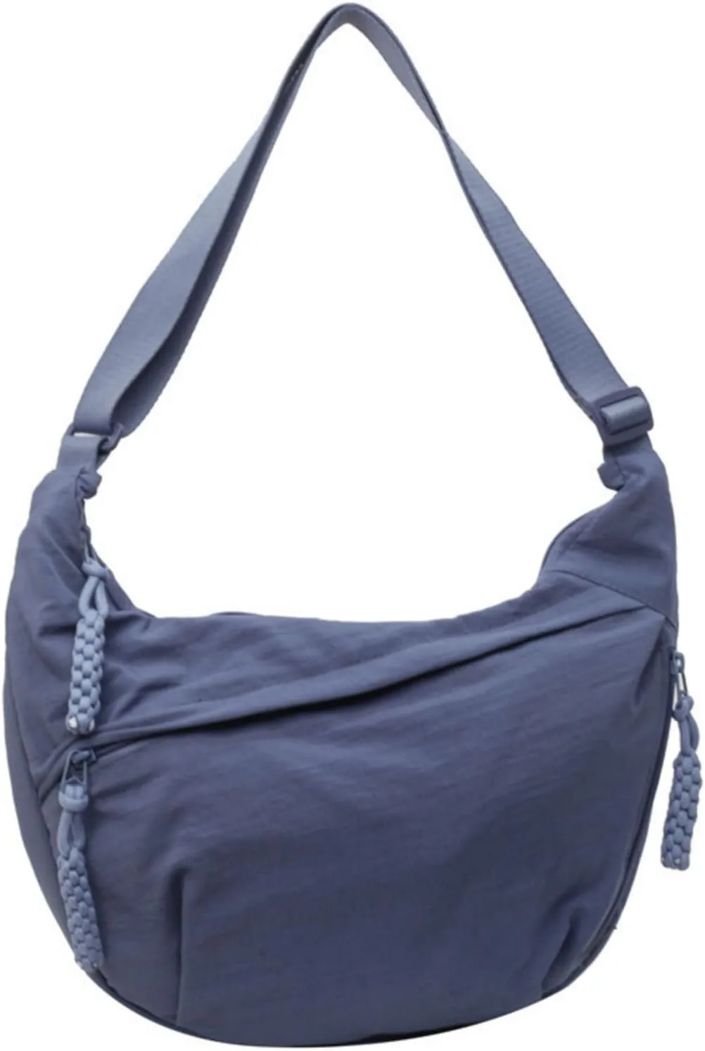 Women's Fashion Plain Color Nylon Crossbody Hobo Bag, Slouchy Sling Bag for Women Men